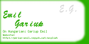 emil gariup business card